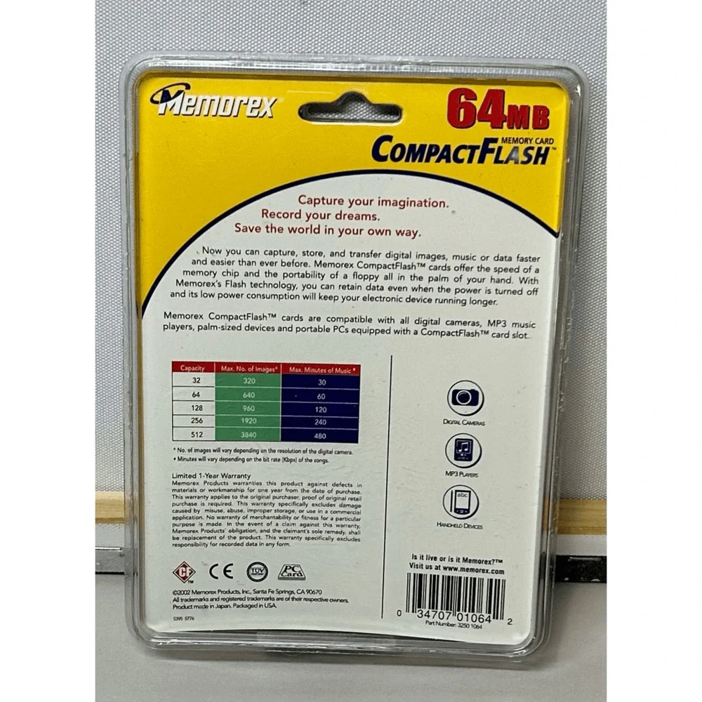 Memorex 64 MB CompactFlash Memory Card - NEW